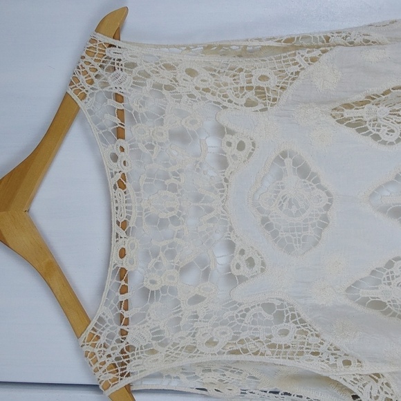 Jastle Womens Cream Sleeveless Open Cardigan Crochet Boho hippie Cute! Sz.L - Picture 6 of 6